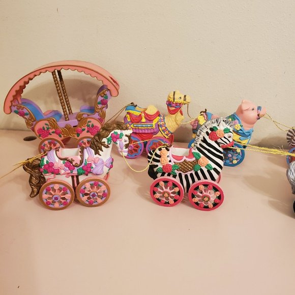 Kidkore 1998 Circus Fair Tiger Pig Zebra Pull Toy Camel Horse Vintage - Picture 5 of 8